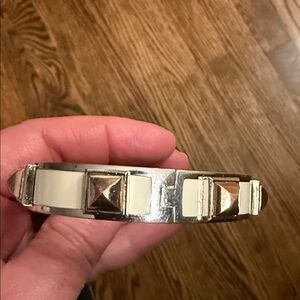 Henri Bendel Cream Gold Silver and Copper Tones Studded Bracelet